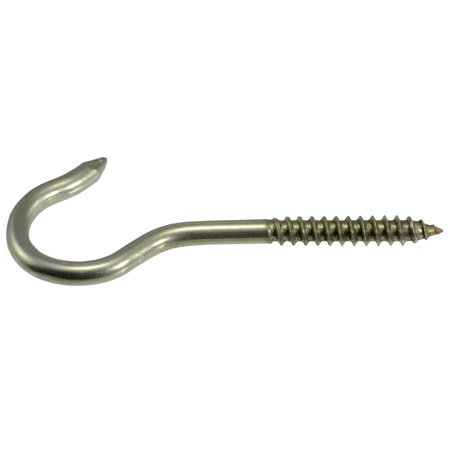 Midwest Fastener 1/4" x 7/8" x 3-7/8" 18-8 Stainless Steel Screw Hooks 5PK 32626